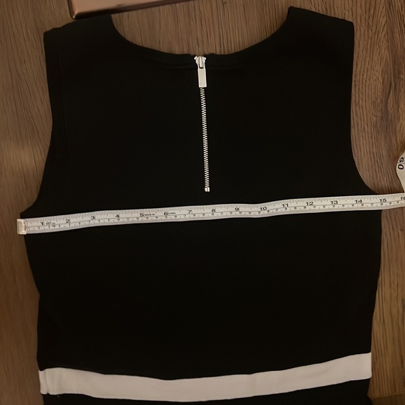 Talbots SP fit and flare A Line black and white sleeveless dress - Picture 6 of 12